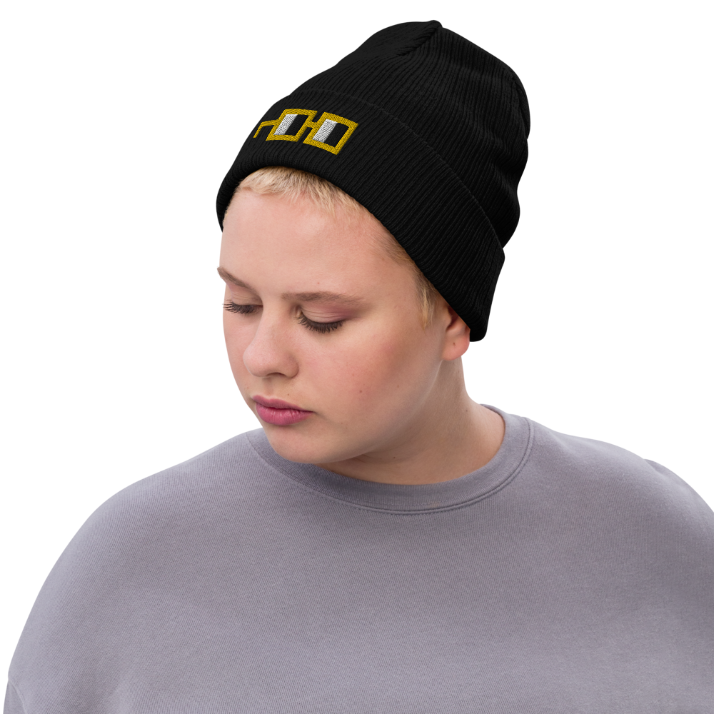 yellow glasses beanie
