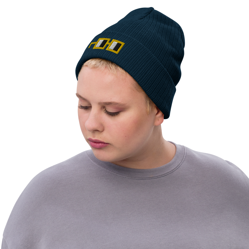 yellow glasses beanie
