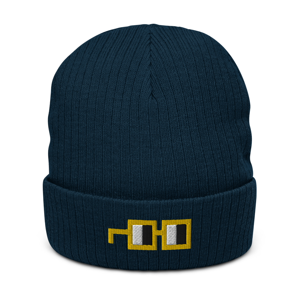 yellow glasses beanie